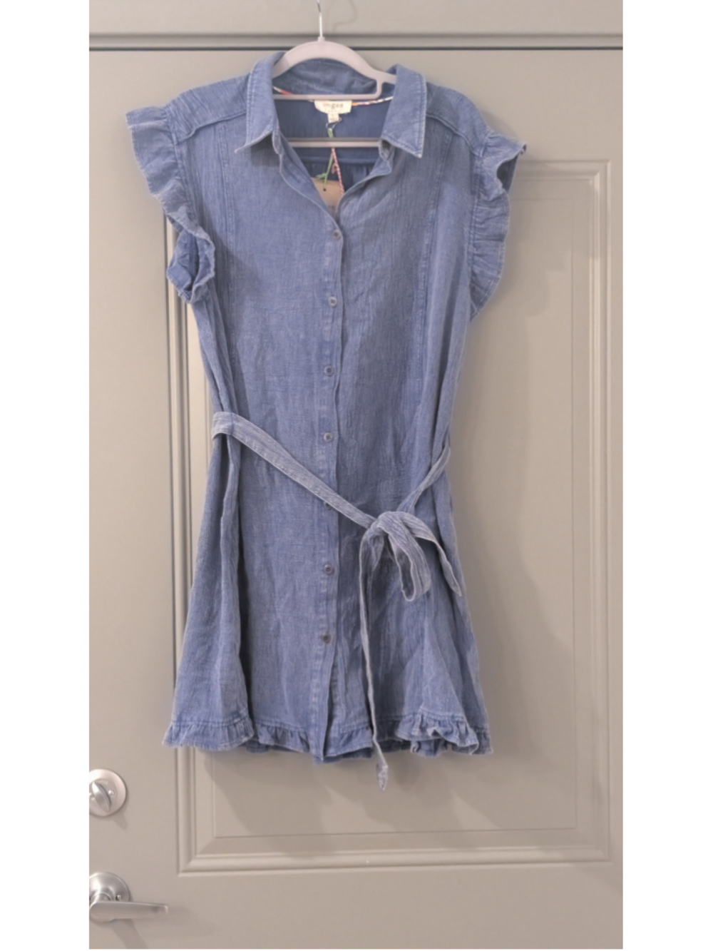NWT Women's Umgee Blue Denim looking Mini Dress Size L